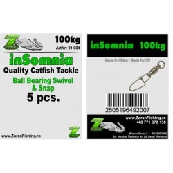 VARTEJ CU 1 RULMENT + AGRAFA INOX INSOMNIA, 100KG, 5 BUC/PLIC