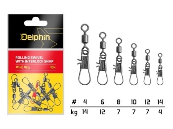 VARTEJ CU AGRAFA DELPHIN INTERLOCK / 10 BUC #6 / 12KG