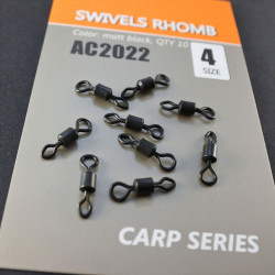 VARTEJ ORANGE NO.4 SWIVELS ROMB NEGRU MAT 10BUC