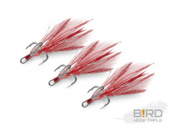ANCORA DELPHIN BIRD HOOK TRIPLE / 3BUC PENE ROȘII #4