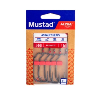 CARLIG OFFSET MUSTAD ASSAULT HEAVY WIDE GAP OCHI TITAN 5BUC/PL NR. 2/0 - Img 3