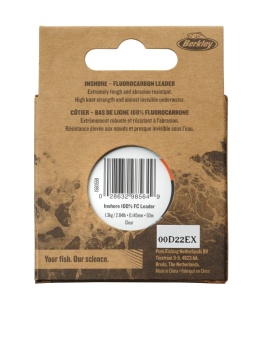 FIR FLUOROCARBON BERKLEY NAUTIL INSHORE 50M/54YD, 0,25MM, 4,2KG/9,19LB CLEAR - Img 2