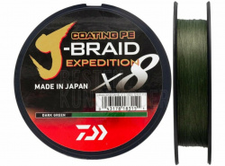 FIR TEXTIL DAIWA J-BRAID EXPEDITION X8 PE 0.16MM / 9.8KG / 150M GREEN