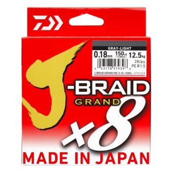 FIR TEXTIL DAIWA J-BRAID GRAND X8 GREY 0.28MM/26,5KG/135M