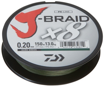 FIR TEXTIL DAIWA J-BRAID X8 VERDE 0.20MM/13KG/300M