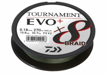 FIR TEXTIL DAIWA TOURNAMENT 8X BRAID EVO+ VERDE 0.20MM/18KG/270M