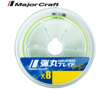 FIR TEXTIL MAJOR CRAFT DANGAN BRAID X8 150m #0.8 16lb Fluo Light Green - Img 2