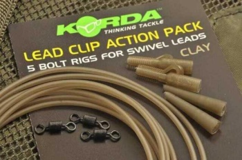 KIT MONTURA PLUMB PIERDUT KORDA LEAD CLIP ACTION PACK CLAY 5BUC