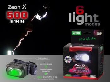 LANTERNA FRONTALA ZFISH ZEONIX UV 500LM - Img 8