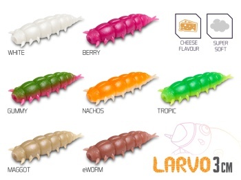LARVA ARTIFICIALA DELPHIN LARVO CHEESE / 15 BUC 3CM / EWORM - Img 1
