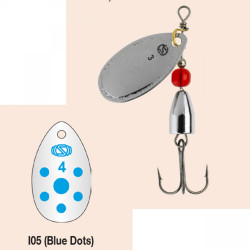 LINGURITA ROTATIVA 3 8GR SWIMY INLINE SPINNER I01 BLUE DOTS