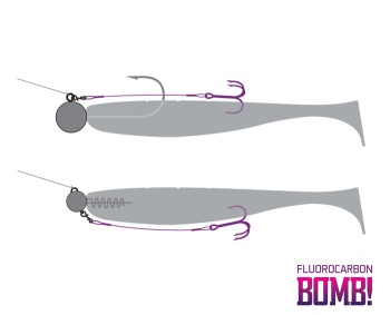 MONTURA DELPHIN BOMB TWISTO RIGS FLUOROCARBON / 3BUC #1/12CM - Img 2