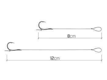 MONTURA DELPHIN BRAIDED STING FEEDER RIG / 10BUC 12CM / 0.14MM / CHINU #8 - Img 3