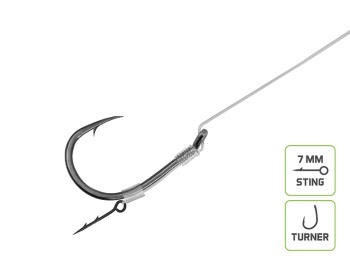 MONTURA DELPHIN FLUORO STING FEEDER RIG / 10BUC 8CM / 0.22MM / TURNER #8 - Img 2