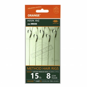 RIG FEEDER ORANGE SERIES 3 NO.8 15LB METHOD HAIR RIGS - Img 3
