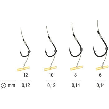 RIG METHOD FEEDER FAST STOP KAMATSU CHINU FIR TEXTIL 10CM 5BUC 0.14MM, NO 8 - Img 2