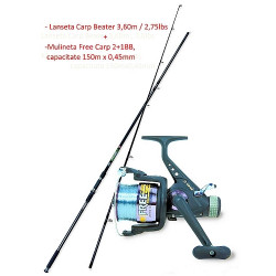 SET LANSETA LINEAEFFE CARP BEATER 3.60M / 3LBS+MUL.FREE CARP XX