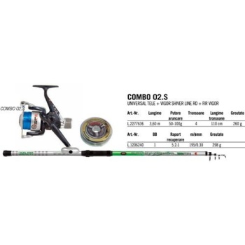 SET LANSETA LINEAEFFE TELE UNIVERSAL 3.60M+MULINETA SHIVER 40+FIR