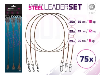 SET STRUNE DIN OTEL DELPHIN BOMB CU VARTEJ ŞI CARABINA / 7 FIBRE 75X /20.30.40CM/12KG - Img 3