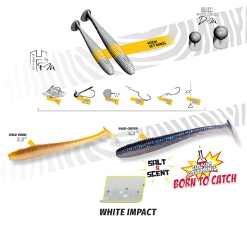 SHAD HERAKLES-OW85 3.5 8.9cm White Impact