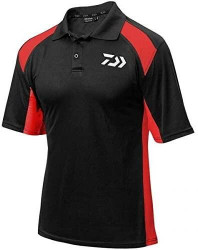 TRICOU POLO DAIWA, CULOARE NEGRU/ROSU MARIME M