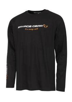 TRICOU SAVAGE GEAR SIGNATURE LOGO LONG SLEEVE BLACK CAVIAR MAR.L
