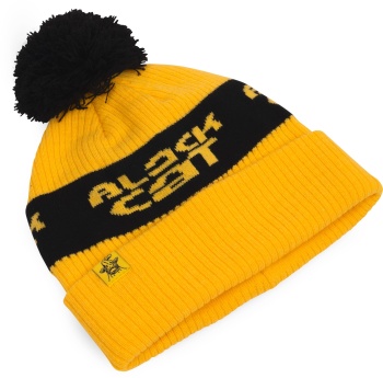 CACIULA BLACK CAT YELLOW BOBBLE HAT - Img 2