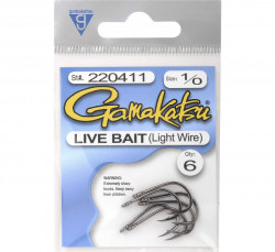 CARLIGE GAMAKATSU LIGHT WIRE BLACK NR.6 15BUC/PL