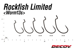 CARLIGE OFFSET DECOY WORM 13S ROCK FISH LIMITED NR.2/0 6BUC/PLIC