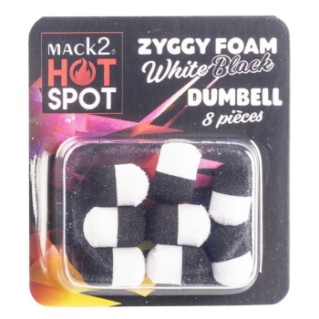 DUMBELL MACK2 ZIGGY FOAM DUMBELL TWO TONE ALB-NEGRU 8BUC