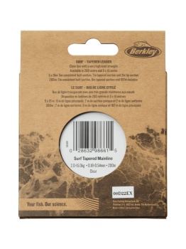 FIR MONOFILAMENT BERKLEY NAUTIL SURF MONOFILAMENT TAPERED NAUTIL SURF TAPERED LINES 200M, 0,18 - 0,54MM, 2KG CLEAR - Img 6