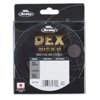 FIR TEXTIL BERKLEY DEX BRAID X8 PE GREEN 0.10MM 7.9KG 150M - Img 3