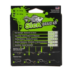 FIR TEXTIL BERKLEY SICK BRAID X8 150M/165YD, 0,06MM, 5,4KG/12LB WHITE