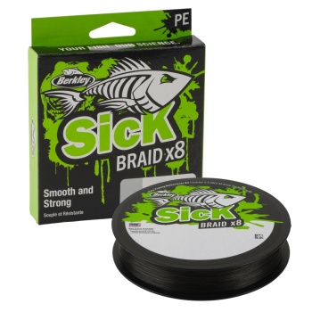 FIR TEXTIL BERKLEY SICK BRAID X8 150M/165YD, 0,10MM, 7,5KG/16LB BLACK