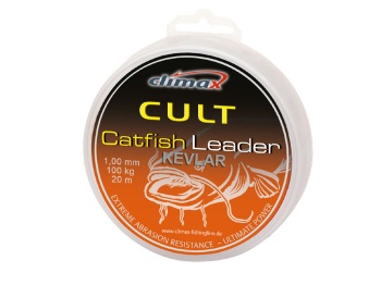 FIR TEXTIL CLIMAX CULT CATFISH KEVLAR LEADER 20M 0.80MM 80KG OLIVE GREEN