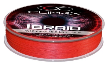 FIR TEXTIL CLIMAX iBRAID X8 FLUO RED 135m 0.25mm 24.0kg