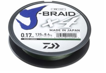 FIR TEXTIL DAIWA J-BRAID X4 007MM/2,6KG/135M VERDE