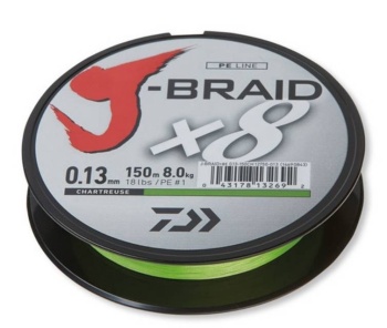 FIR TEXTIL DAIWA J-BRAID X8 VERDE 0.22MM/17KG/150M