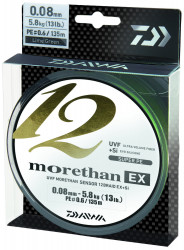 FIR TEXTIL DAIWA MORETHAN X12 EX+SI LIME 008MM/5,8KG/135M