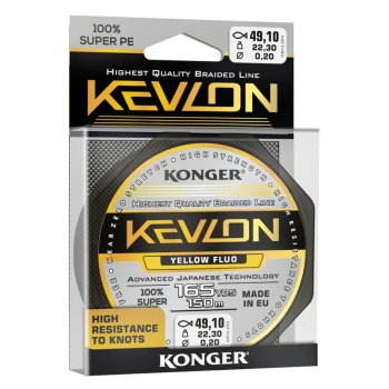 FIR TEXTIL KONGER KEVLON X4 0.12MM 10.1KG 150M YELLOW FLUO - Img 2
