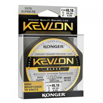 FIR TEXTIL KONGER RIGGING LINE KEVLON X4 0.20MM 22.3KG 10M BLACK - Img 2