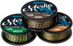 FIR TEXTIL KRYSTON MERLIN FAST SINKING SUPPLE 25LB 20M GRAWEL BROWN