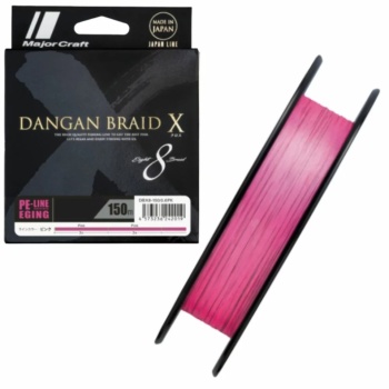 FIR TEXTIL MAJOR CRAFT DANGAN BRAID X 8X EGING 150m #0.6 12lb Pink