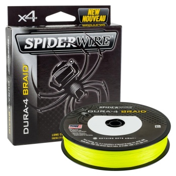 FIR TEXTIL SPIDERWIRE DURA BRAID X4 150M 165YD 0.10MM 9.1KG 20LB YELLOW