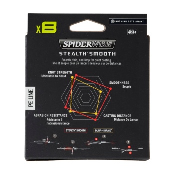 FIR TEXTIL SPIDERWIRE STEALTH SMOOTH8 X8 PE BRAID 600M 654YD 0.14MM 16.5KG 36LB MULITI - Img 5