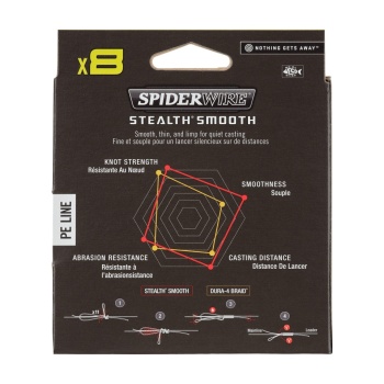 FIR TEXTIL SPIDERWIRE STEALTH X8 0.09MM 150M 7.5KG HI-VIS YELLOW - Img 4