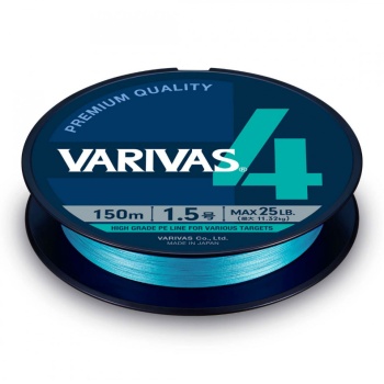FIR TEXTIL VARIVAS PE 4 BLUE EDITION 150M 0.148MM 15LB WATER BLUE - Img 2