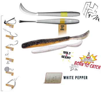 GRUB HERAKLES LEFTAIL WORM 4.8 12cm White Pepper