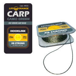 HOOKLINK X8 ORANGE CAMO GREEN 20LB 20M