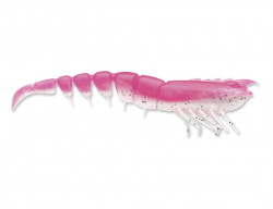 NALUCA STORM 360GT COASTAL SHRIMP JIG HEAD, PINK GHOST, 8CM, 3.5G, 1 NALUCA ARMATA + 3 CORPURI